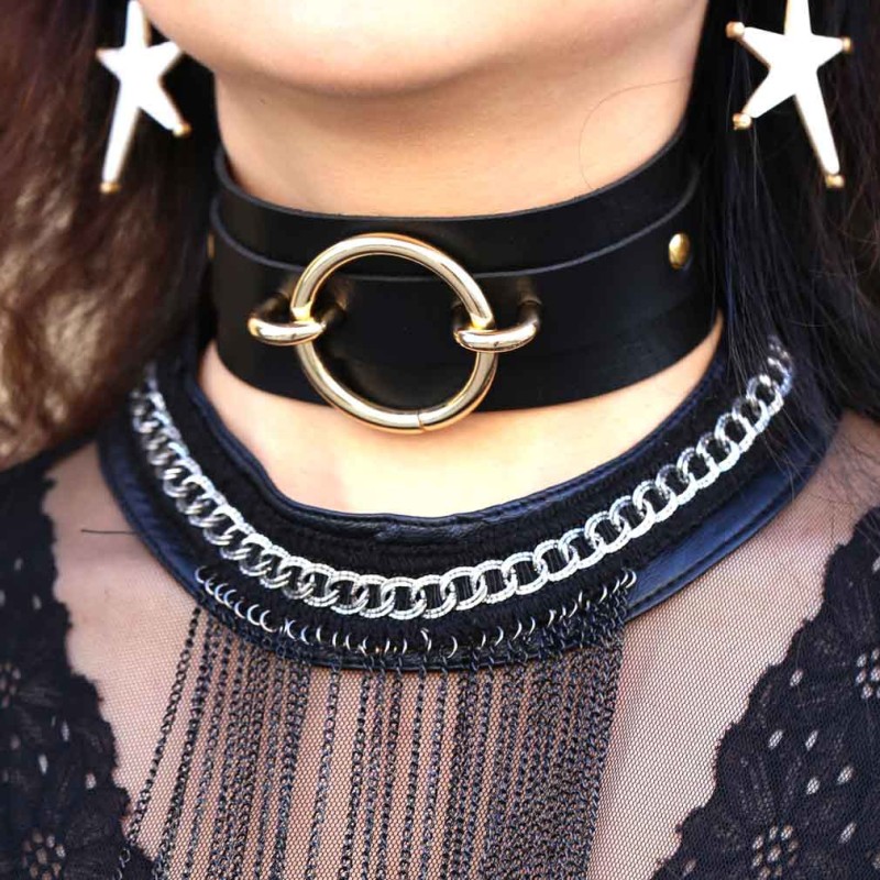 Silver O-Ring Punk Collar