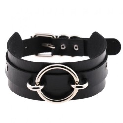 Silver O-Ring Punk Collar