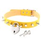 Studded Heart Lock Pendant Collar