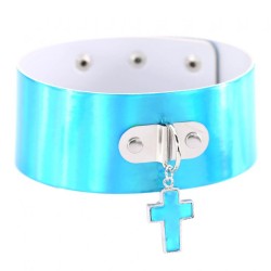 Laser Cross Pendant Wide Version Collar