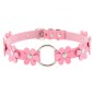 Flower PU Leather O-Ring Collar