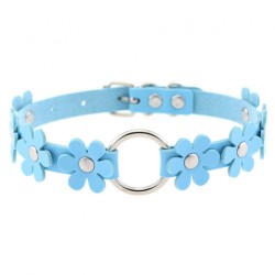 Flower PU Leather O-Ring Collar