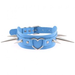 Extra Long Spikes Heart Ring Collar