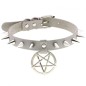 Rivet Pentagram Pendant Leather Choker