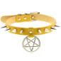 Rivet Pentagram Pendant Leather Choker