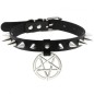 Rivet Pentagram Pendant Leather Choker