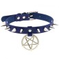 Rivet Pentagram Pendant Leather Choker