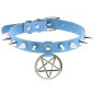 Rivet Pentagram Pendant Leather Choker