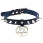 Rivet Pentagram Pendant Leather Choker