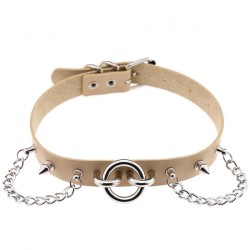 Ring With Chain Leather Collar