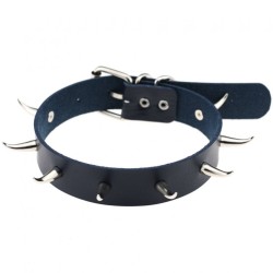 Spiked Rivet Leather Collar