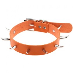 Spiked Rivet Leather Collar