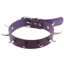 Spiked Rivet Leather Collar