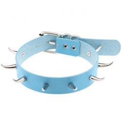 Spiked Rivet Leather Collar