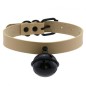 Leather Black Bell Pendant Collar