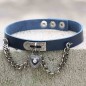 Heart Lock Leather Collar Neck Strap