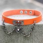 Heart Lock Leather Collar Neck Strap