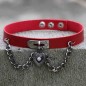 Heart Lock Leather Collar Neck Strap