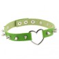 Sliver Heart Spiked Rivet Leather Collar