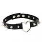 Sliver Heart Spiked Rivet Leather Collar