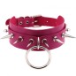 Double Layer PU Leather Silver Nail Collar