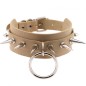 Double Layer PU Leather Silver Nail Collar