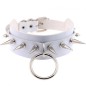 Double Layer PU Leather Silver Nail Collar