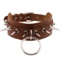 Double Layer PU Leather Silver Nail Collar