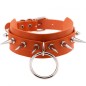 Double Layer PU Leather Silver Nail Collar