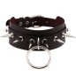 Double Layer PU Leather Silver Nail Collar