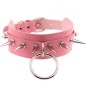 Double Layer PU Leather Silver Nail Collar