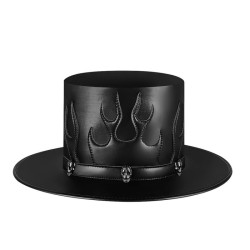 Men's Steampunk Flame Skull Hat