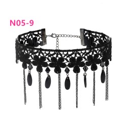 N305 Chain Tassel Gothic Lace Collar