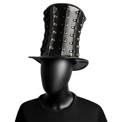 punk unisex rivet high top party pu top hat