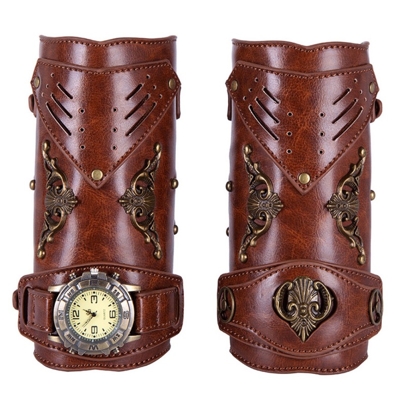 Steampunk Retro Knight Leather Arm Cuff