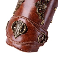 Steampunk Retro Knight Leather Arm Cuff