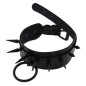 Double Layer PU Leather Black Nail Collar