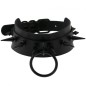 Double Layer PU Leather Black Nail Collar