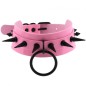 Double Layer PU Leather Black Nail Collar