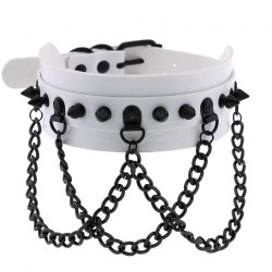 Spikes Collar With Black Chain