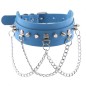 Spikes Collar With Silver Chain