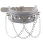 Spikes Collar With Silver Chain