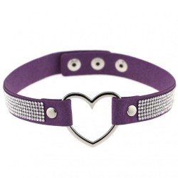 Metal Heart Collar With Diamond