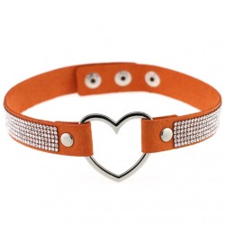 Metal Heart Collar With Diamond