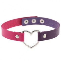 Double Color Metal Heart Collar