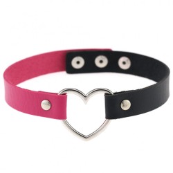 Double Color Metal Heart Collar