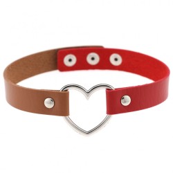 Double Color Metal Heart Collar