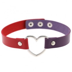 Double Color Metal Heart Collar