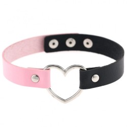 Double Color Metal Heart Collar