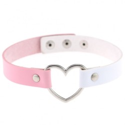 Double Color Metal Heart Collar